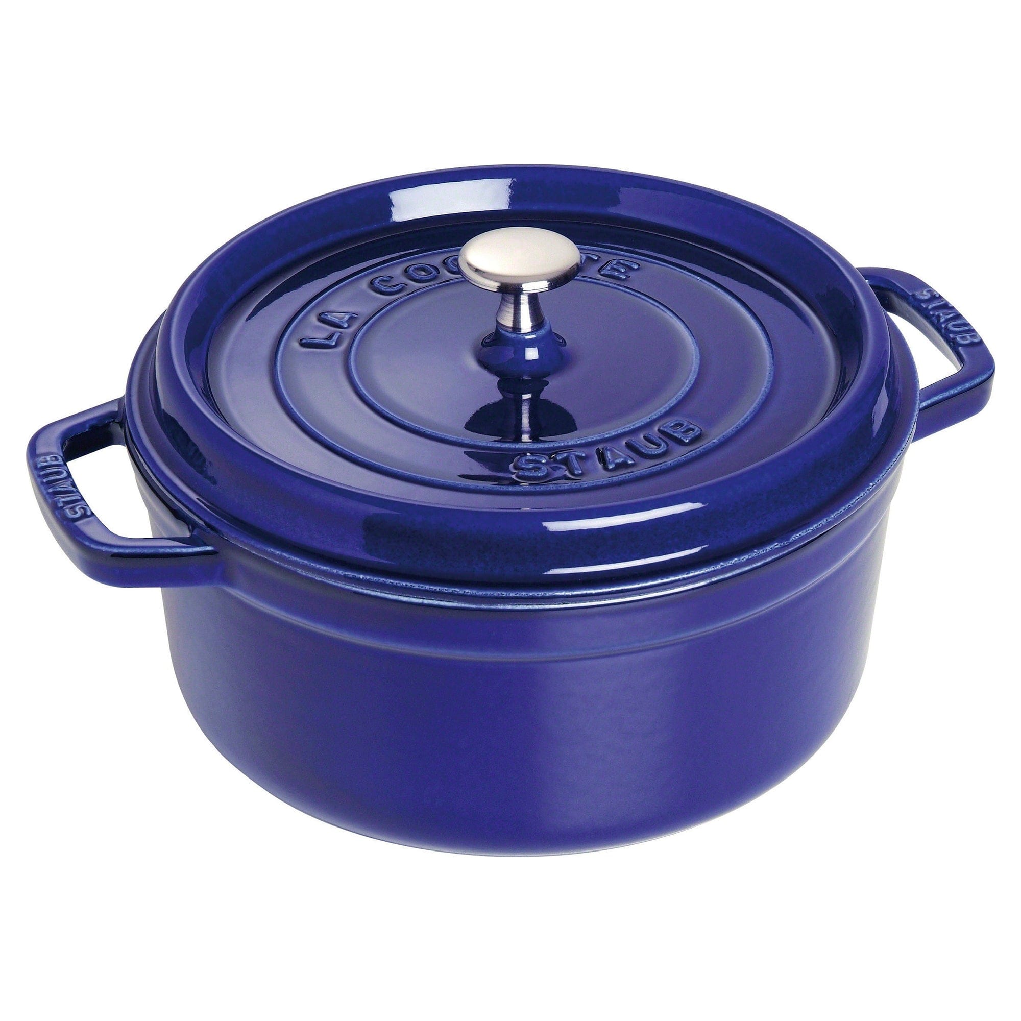 Staub Cast Iron 4-qt Round Cocotte - Dark Blue