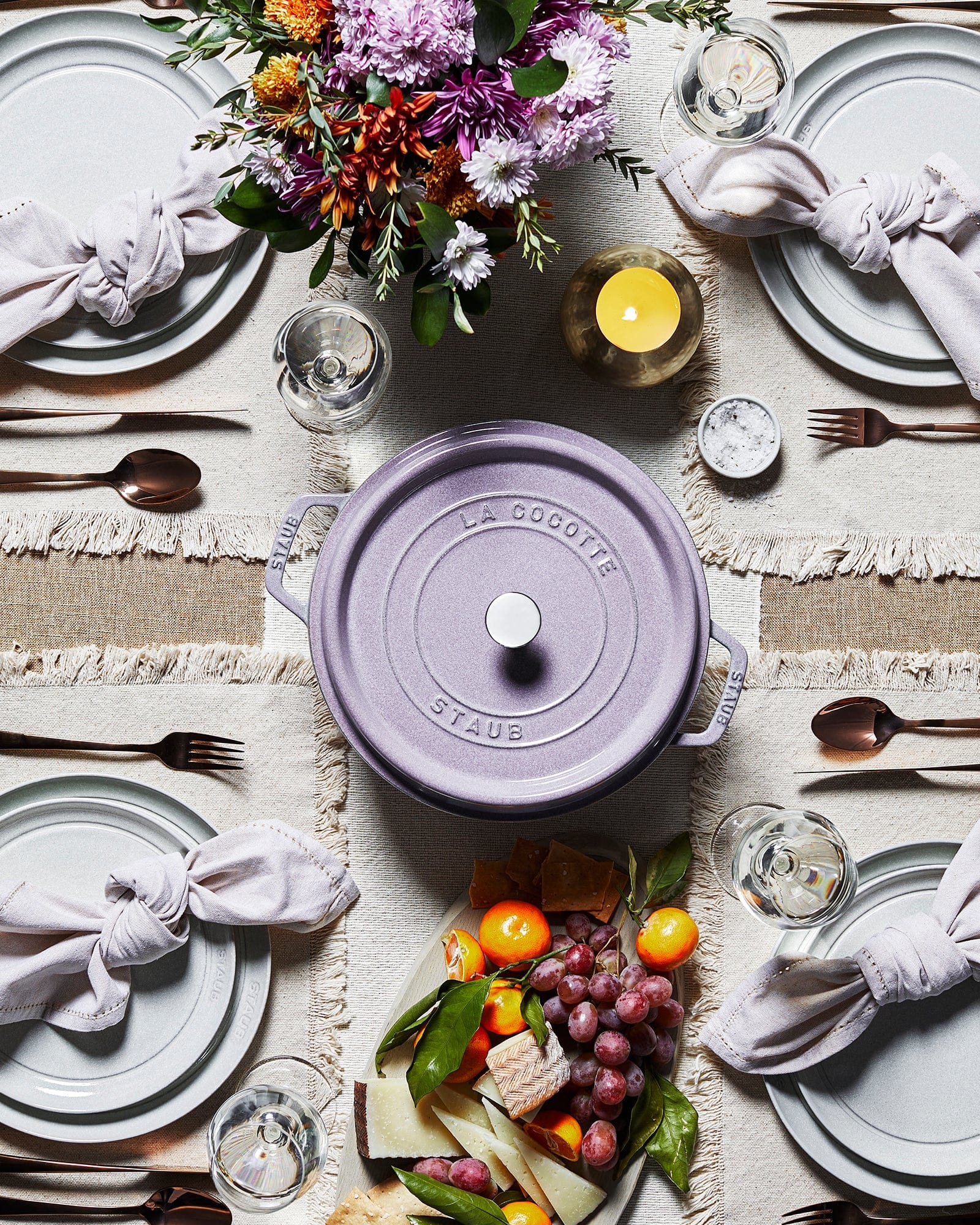 Staub Cast Iron 5.5-qt Round Cocotte - Lilac