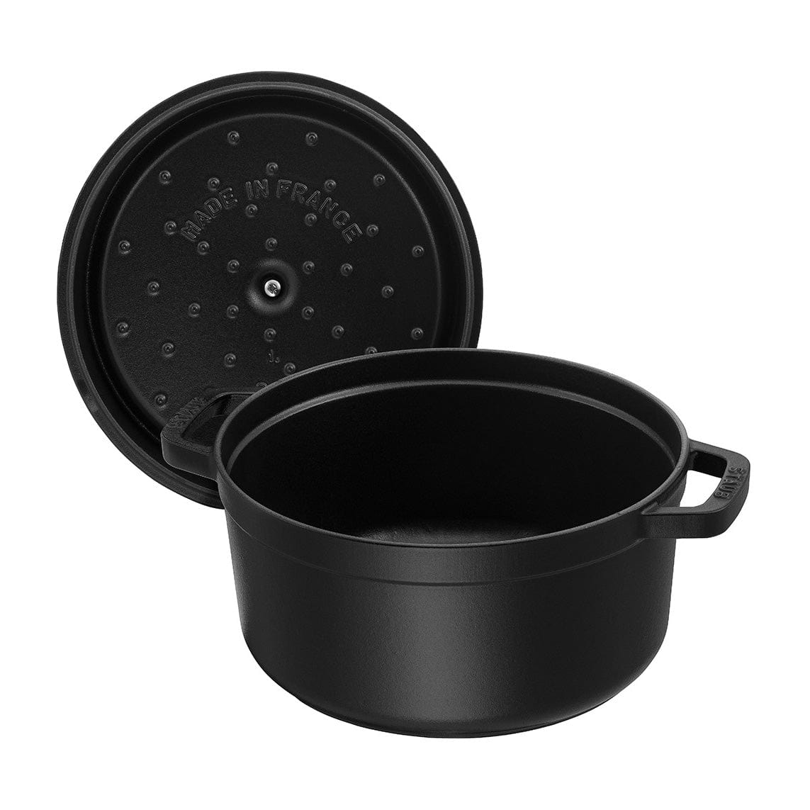 Staub Cast Iron Round Cocotte, Dutch Oven, 5.5-quart, serves 5-6, Made in France, Matte Black