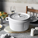 Staub Cast Iron 7-qt Round Cocotte, Dutch Oven - White
