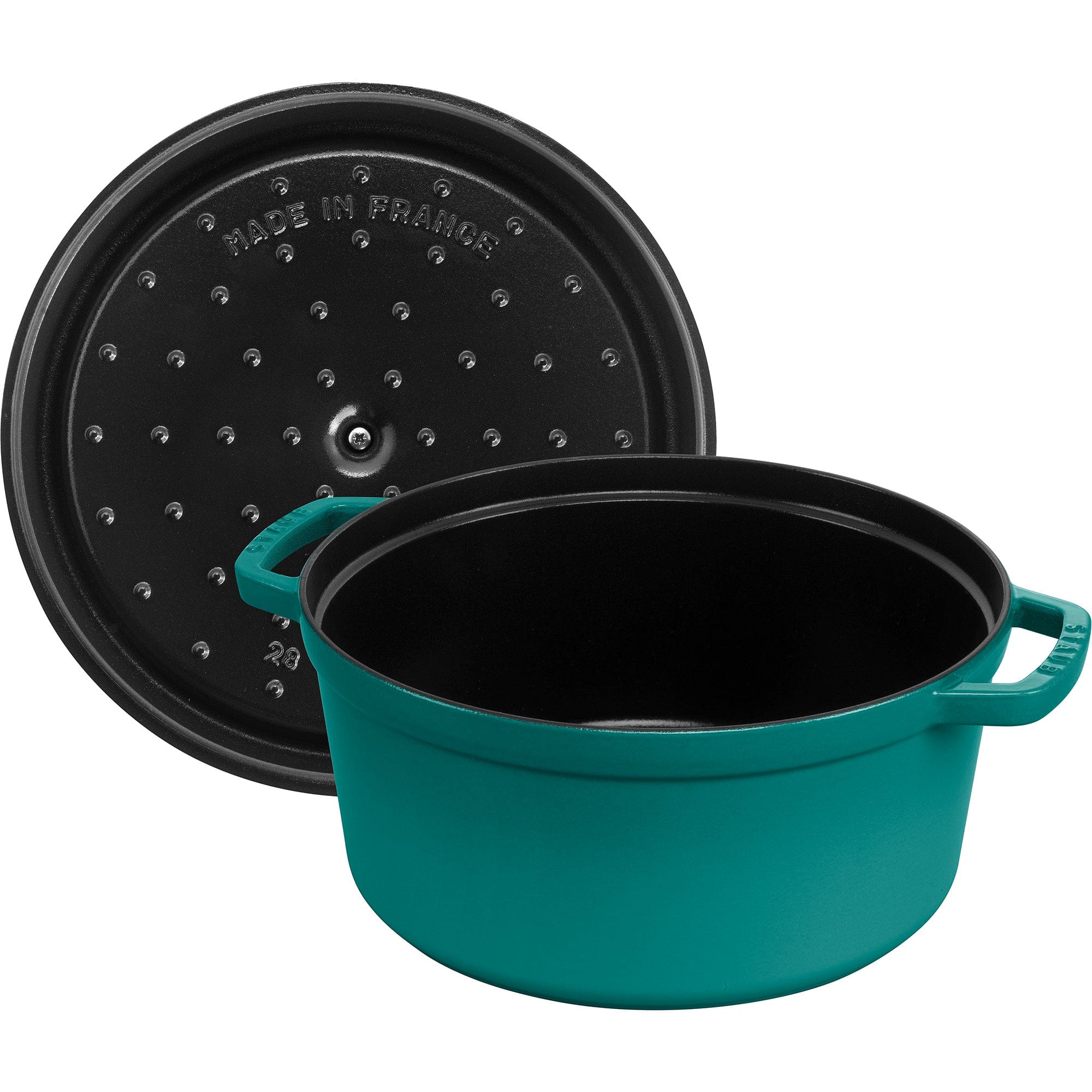 Staub Cast Iron 7-qt Round Cocotte - Turquoise