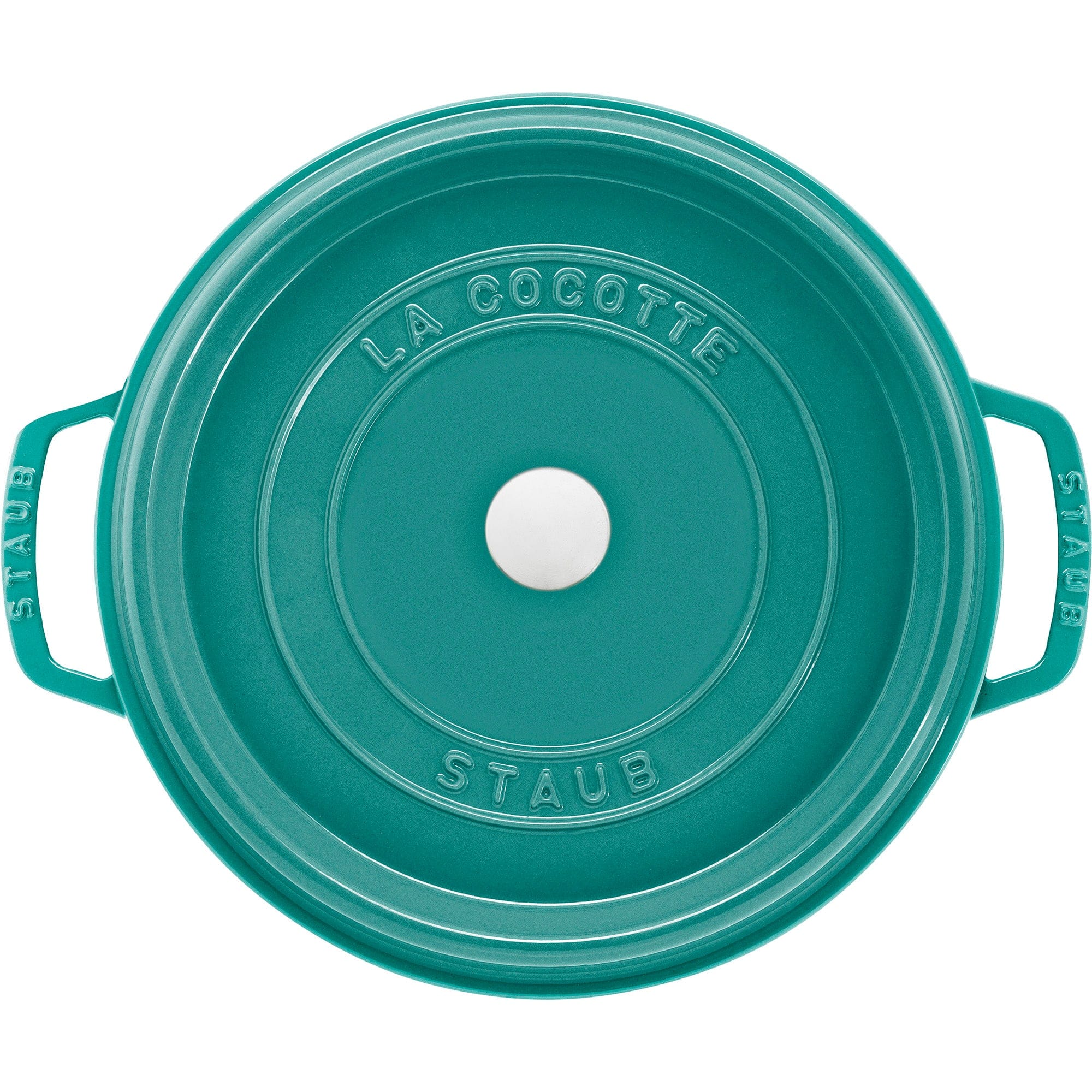 Staub Cast Iron 7-qt Round Cocotte - Turquoise