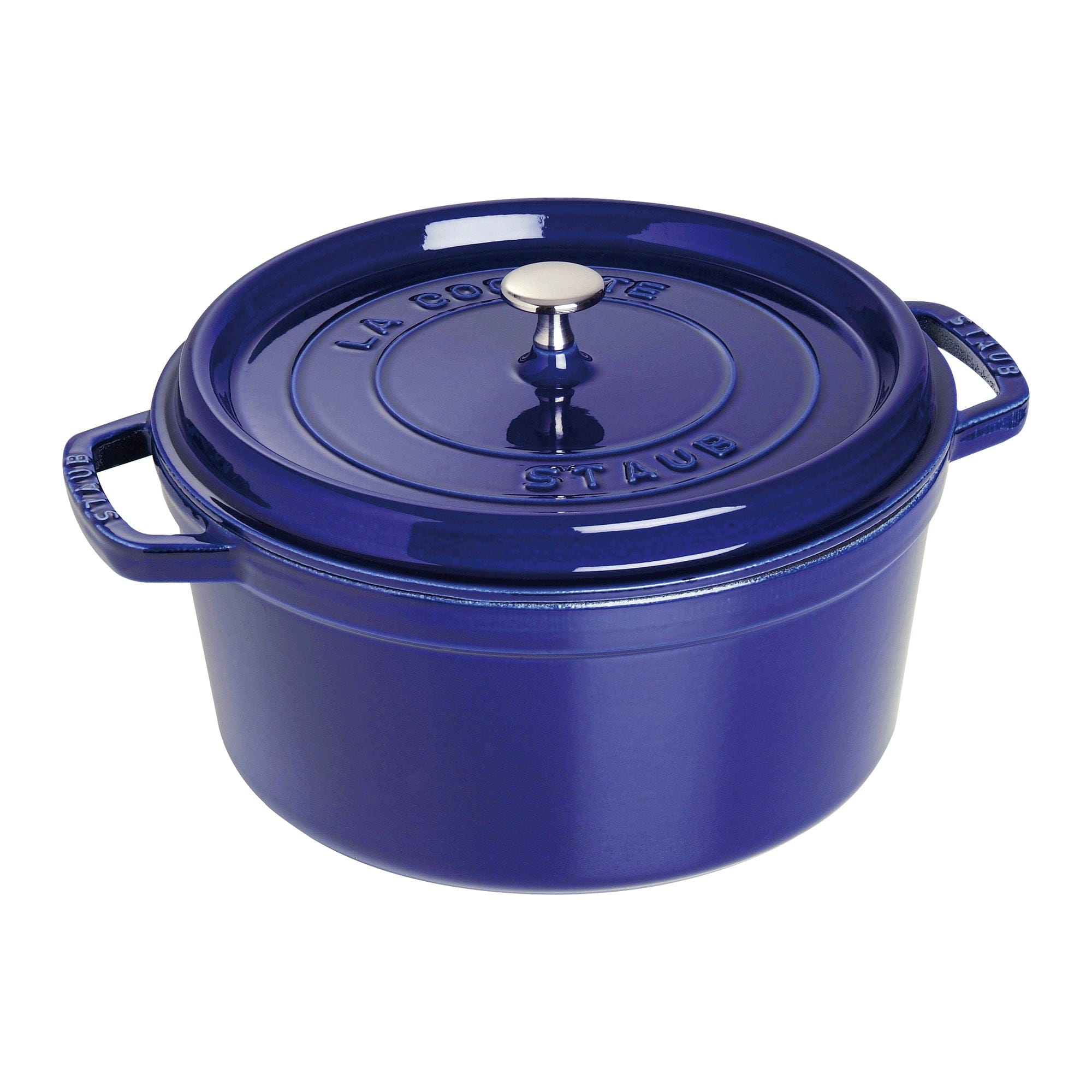 Staub Cast Iron 7-qt Round Cocotte - Dark Blue