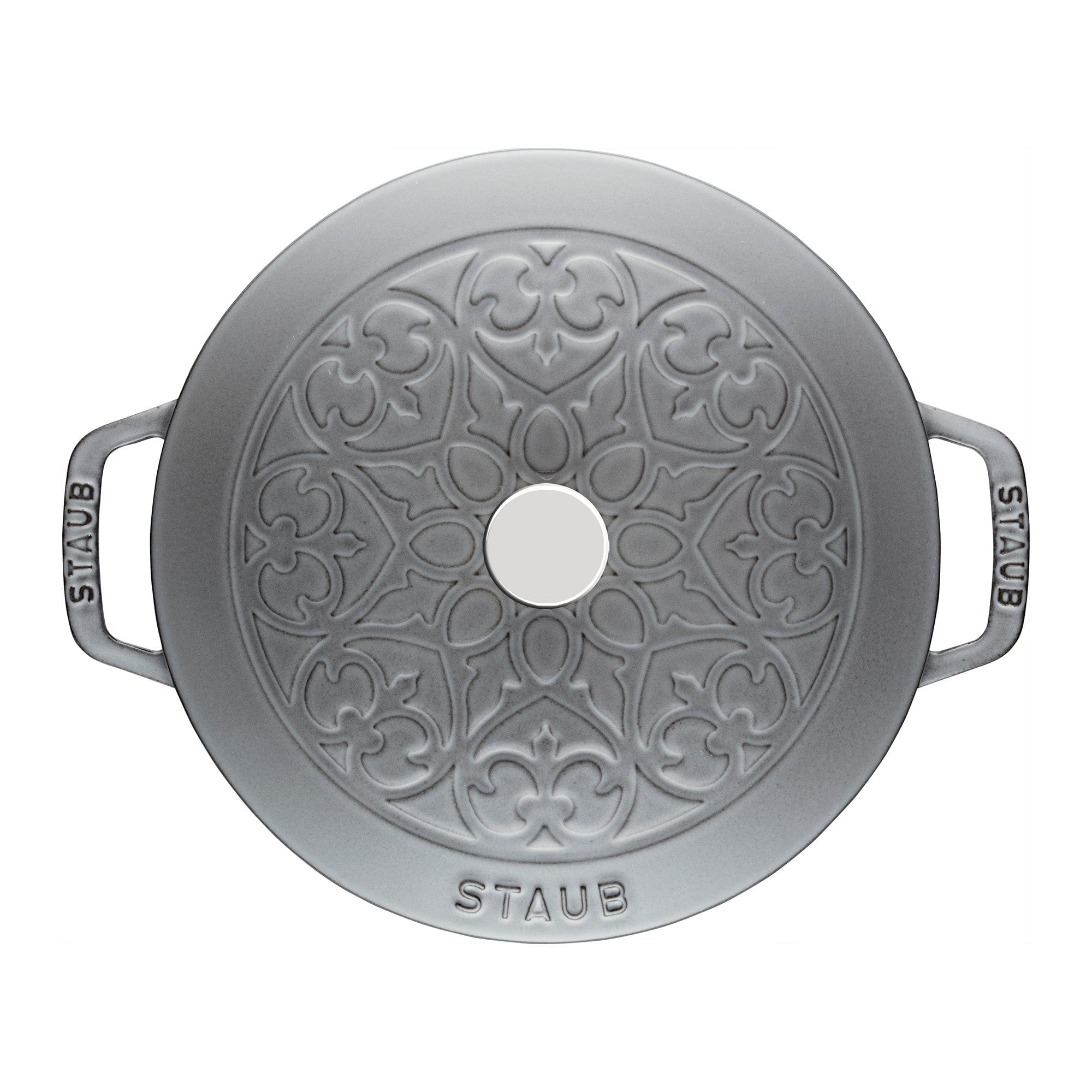 Staub Cast Iron 3.75-qt Essential French Oven with Lilly Lid - Graphite Grey