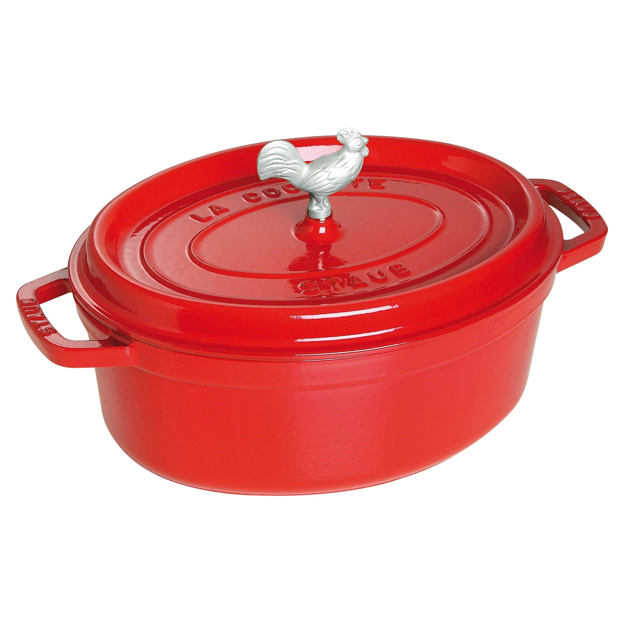 Staub Cast Iron Coq au Vin Cocotte, Dutch Oven, 5.75-quart, serves 5-6, Made in France, Cherry