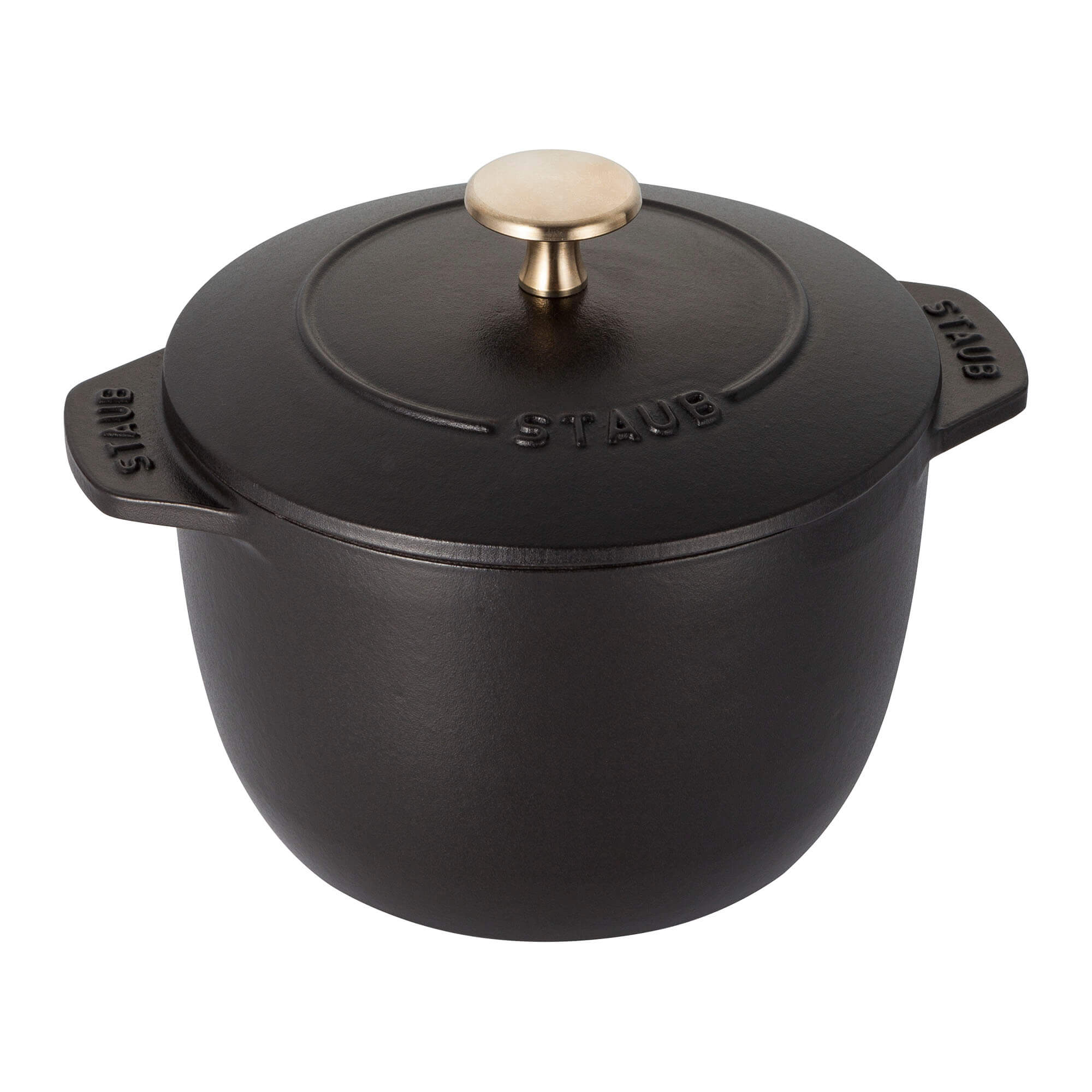 Staub Cast Iron  Petite French Oven, Dutch Oven, 1.5-quart, serves 2, Made in France, Matte Black