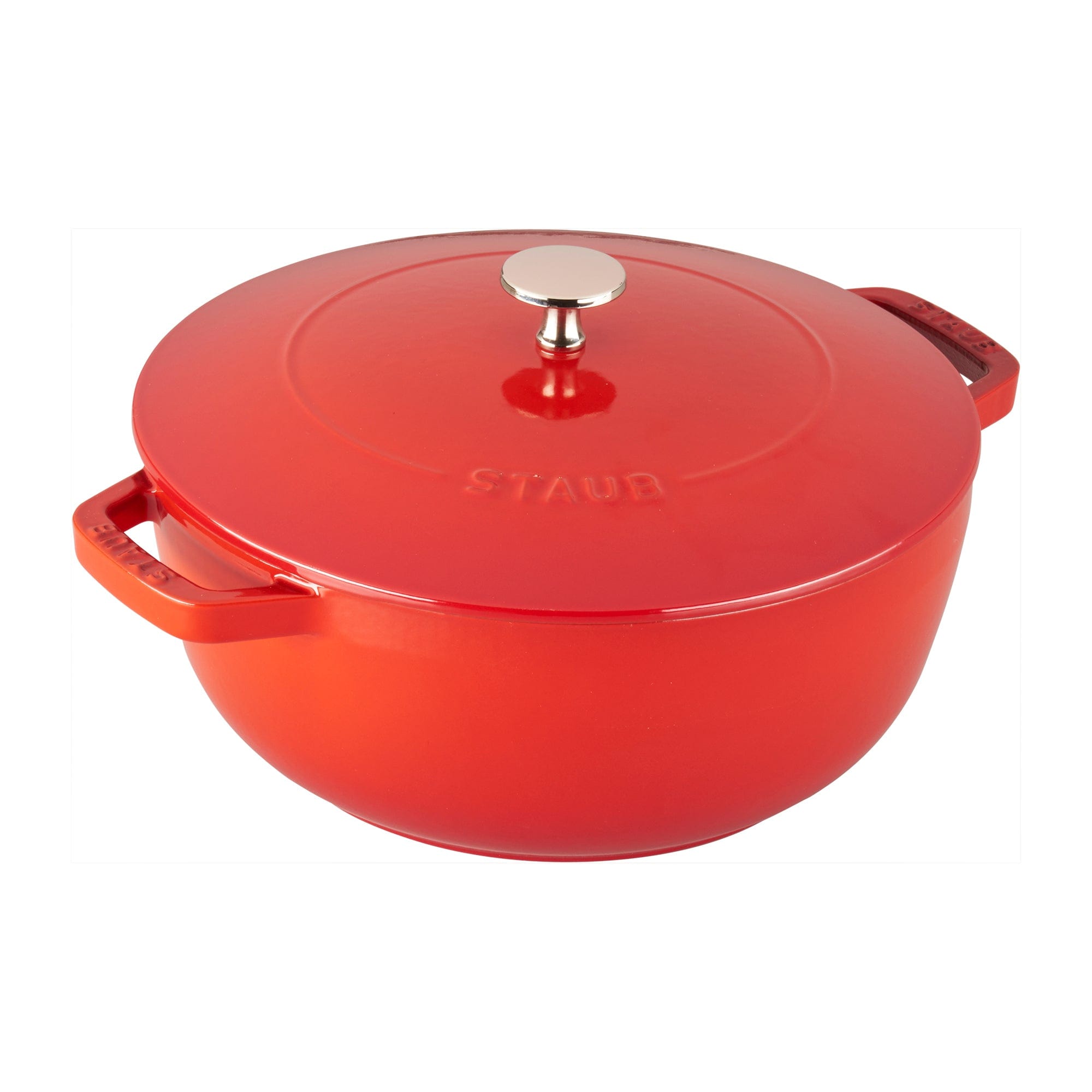 Staub  Cast Iron Dutch Oven, 3.75Qt, serves 3-4, Made in France, Cherry