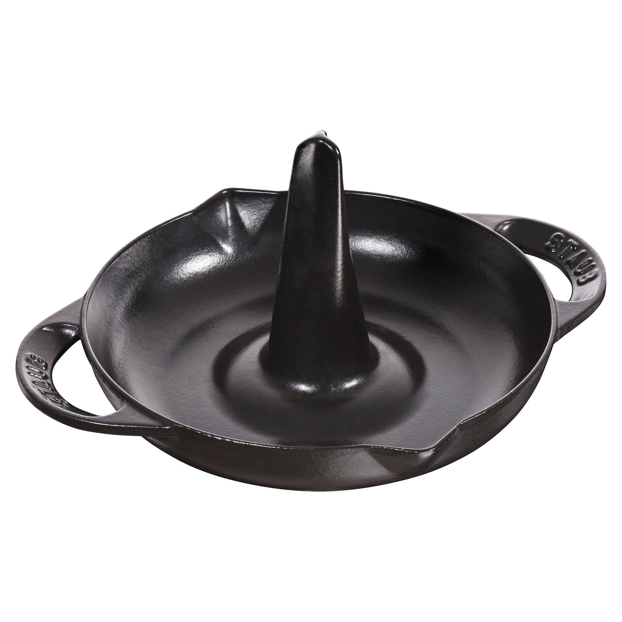 Staub Cast Iron 9.5-inch Vertical Chicken Roaster - Matte Black