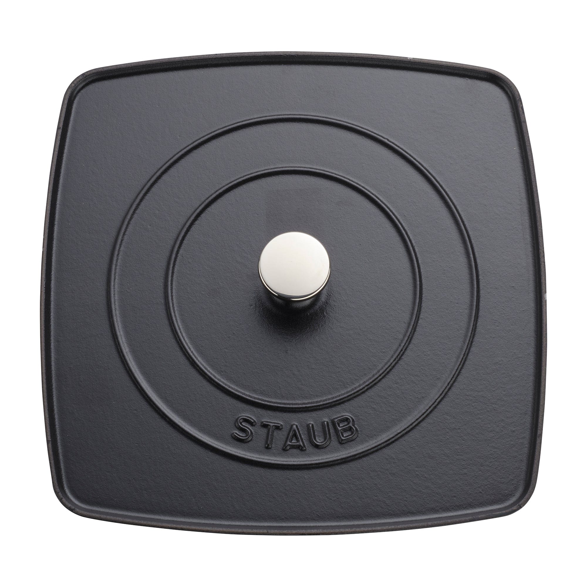 Staub Cast Iron 10.3-inch Square Grill Press - Matte Black (Fits 12-inch Grill Pan)