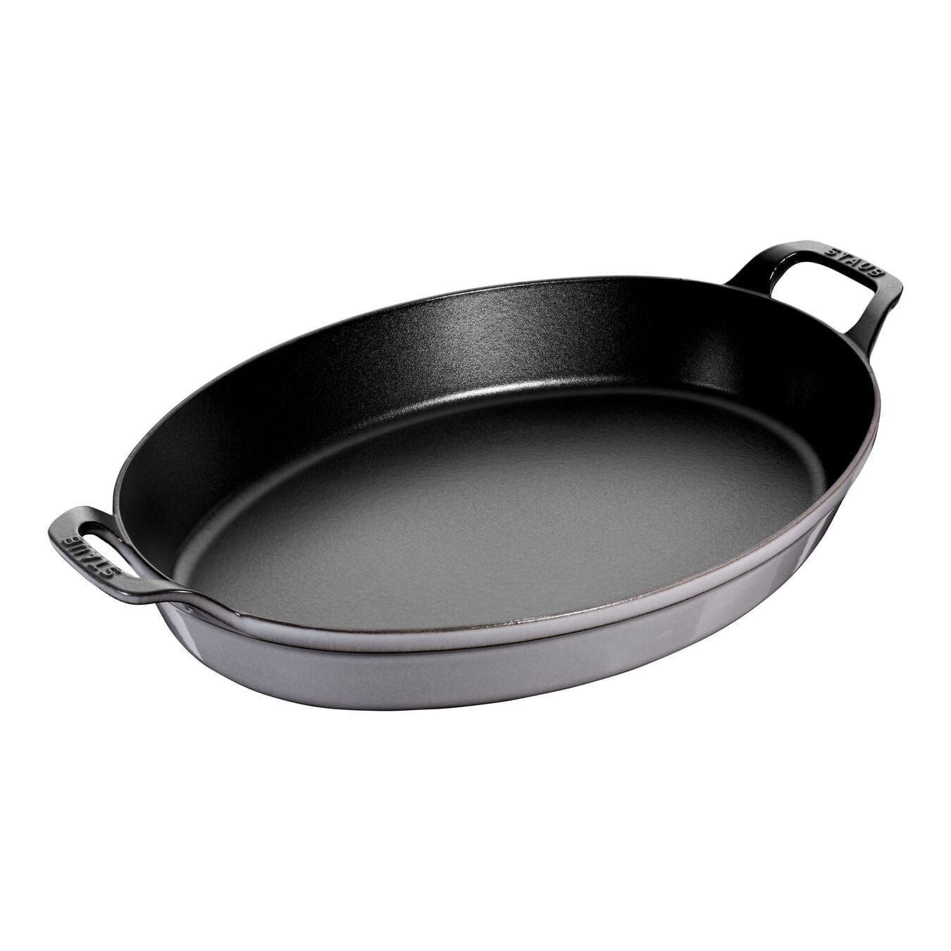 Staub Cast Iron 14.5-inch X 11.2-inch Oval Baking Dish - Graphite Grey