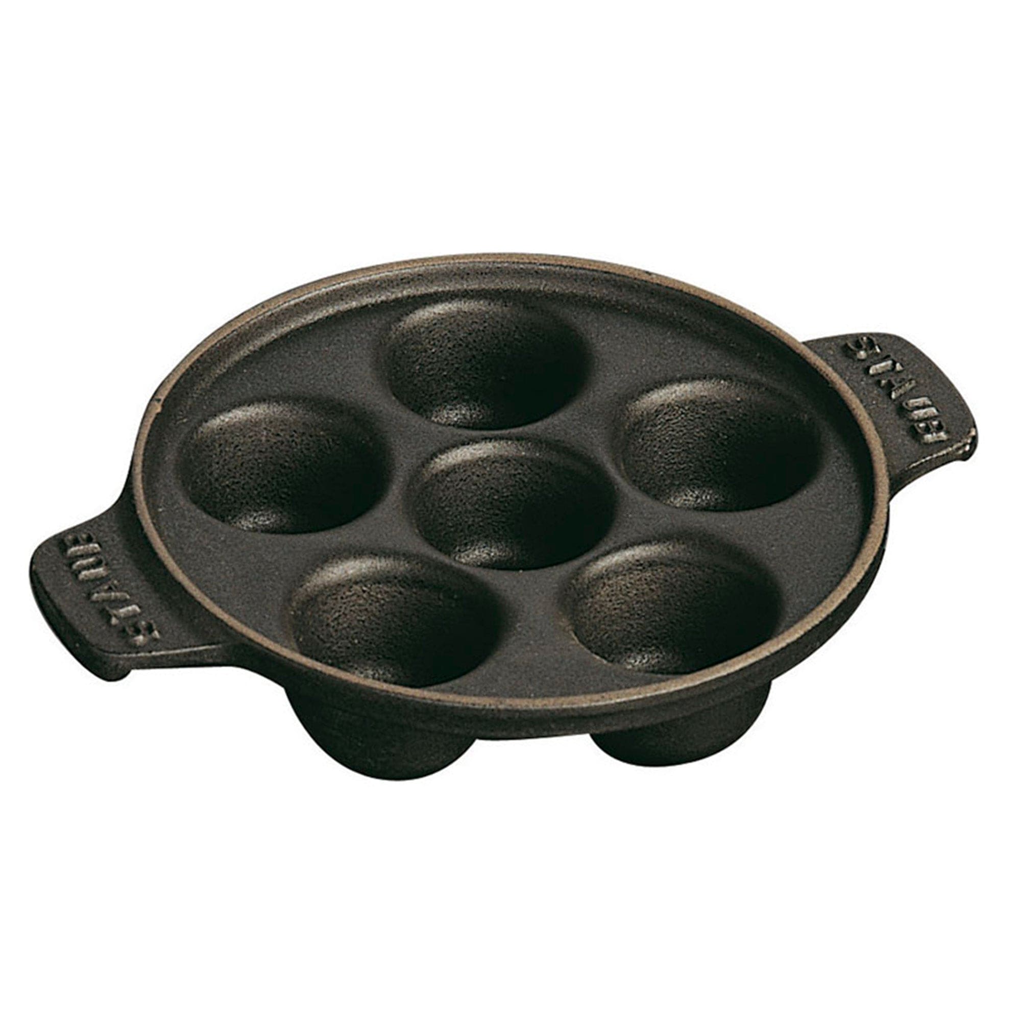 Staub Cast Iron 5.75-inch Escargot Dish with 6 holes - Matte Black