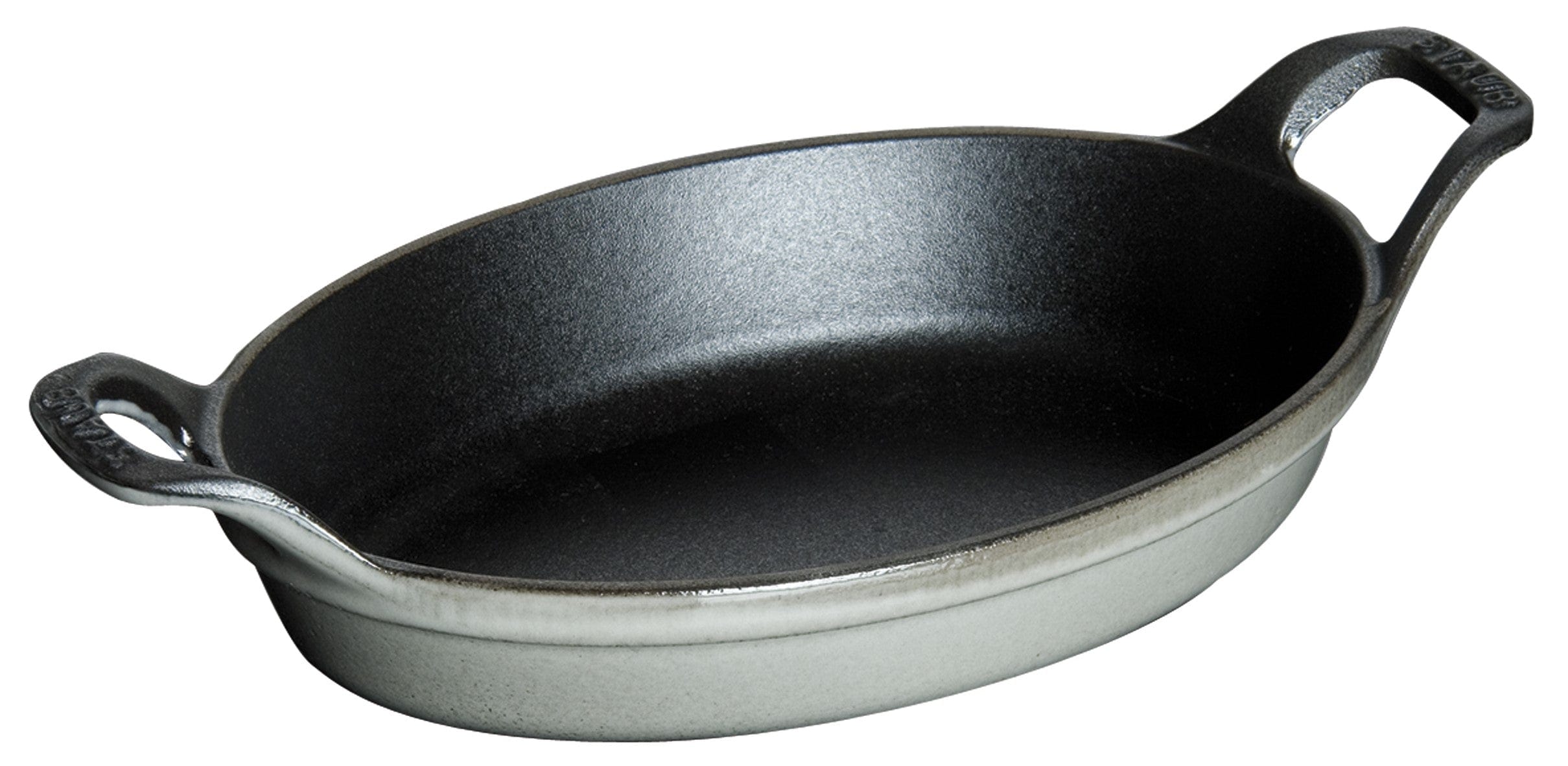 Staub Cast Iron 5.5-inch x 3.8-inch Mini Oval Gratin Baking Dish - Graphite Grey