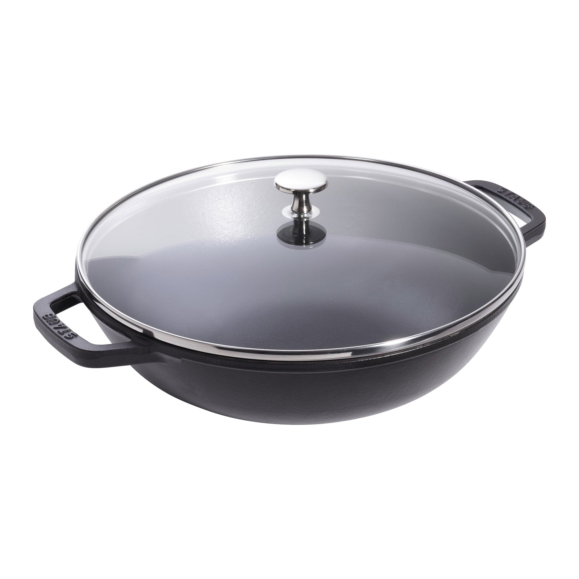 Staub Cast Iron Perfect Pan , Dutch Oven, 4.5-quart,  serves 4-5, Made in France, Matte Black