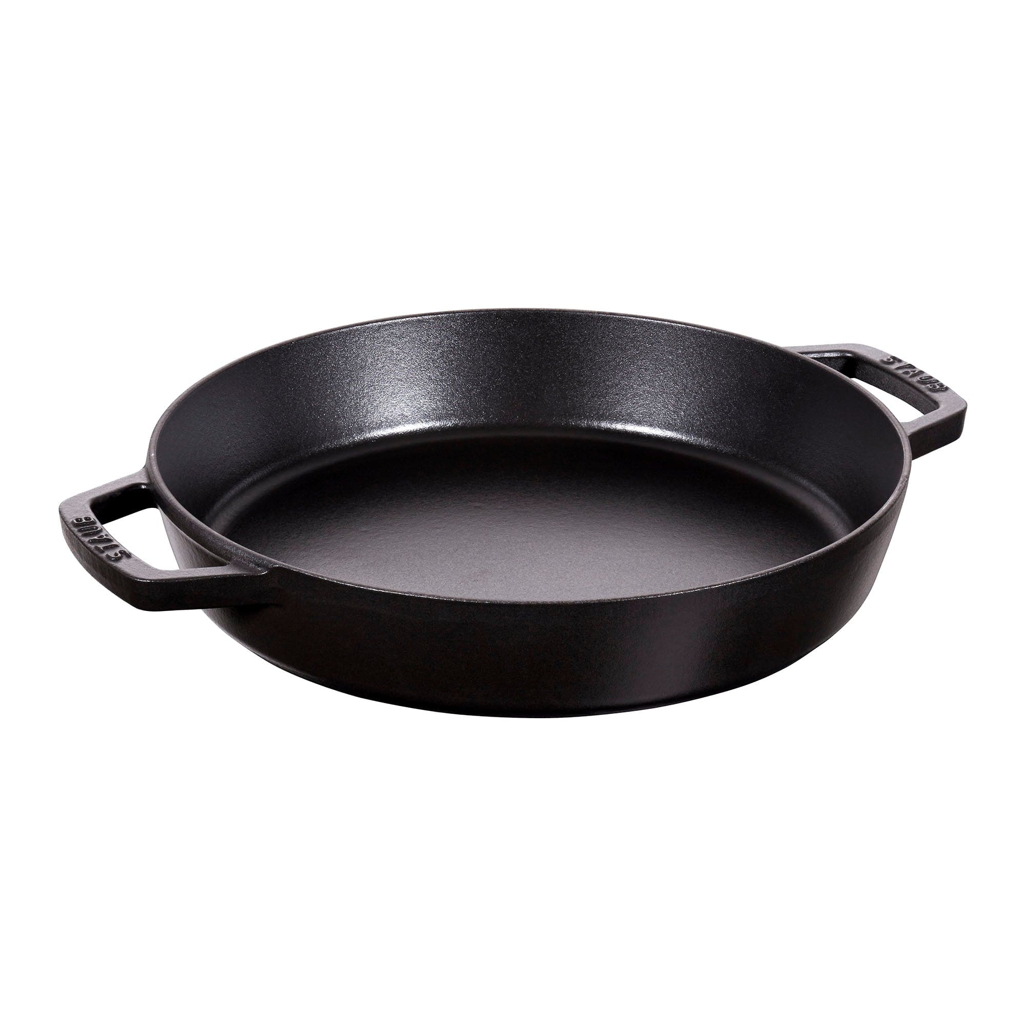 Staub Cast Iron 13-inch Double Handle Fry Pan - Matte Black