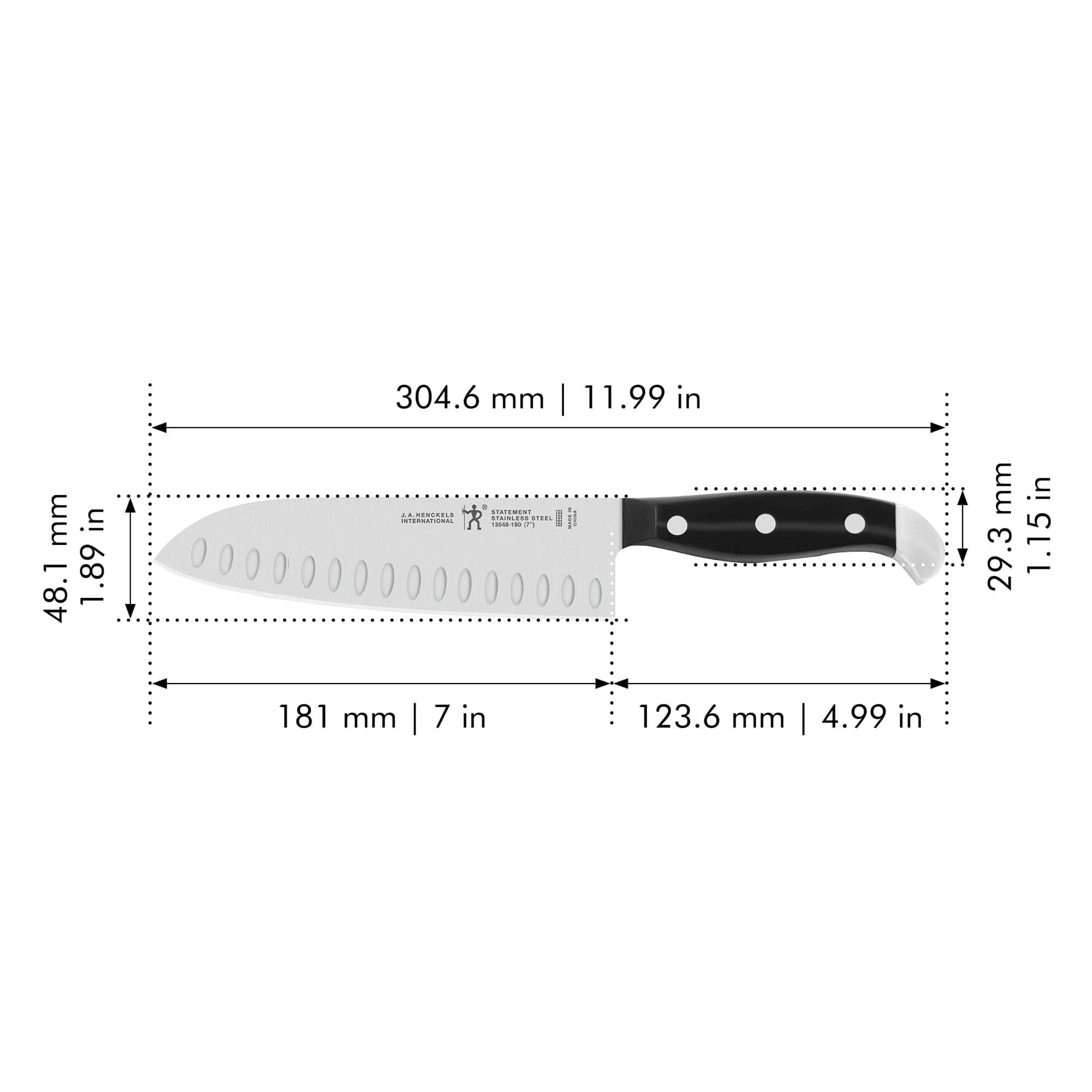 Henckels Statement 7-inch Hollow Edge Santoku Knife