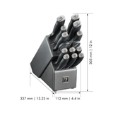 Henckels Silvercap 14 Piece Knife Set with Block, Chef, Paring, Utility, Bread, Steak, Stainless Steel