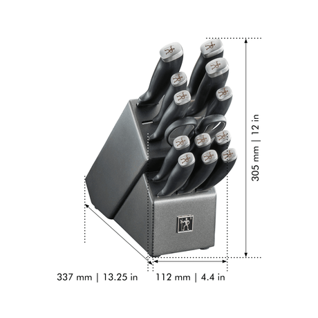 Henckels Silvercap 14 Piece Knife Set with Block, Chef, Paring, Utility, Bread, Steak, Stainless Steel
