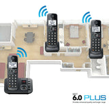 Panasonic 3-Handset Expandable Cordless Phone System with Answering System - Certified Refurbished