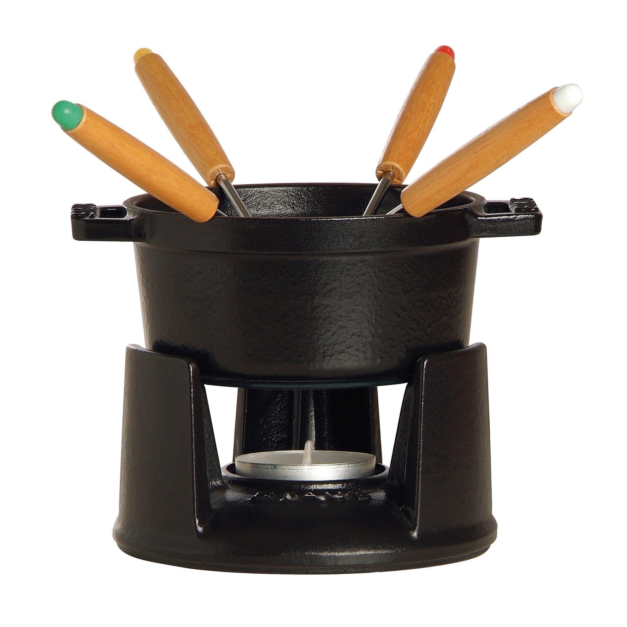 Staub Cast Iron 0.25-qt Mini Chocolate Fondue Set - Matte Black