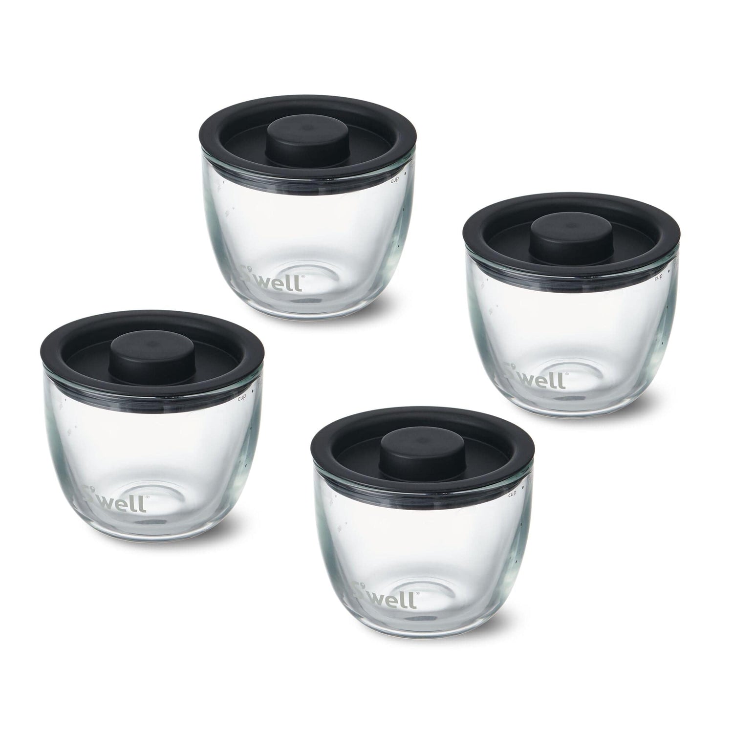 S'well Glass Meal Prep Bowls, Set of 4, 12 oz Leakproof Lids, Microwave and Dishwasher Safe, BPA-Free