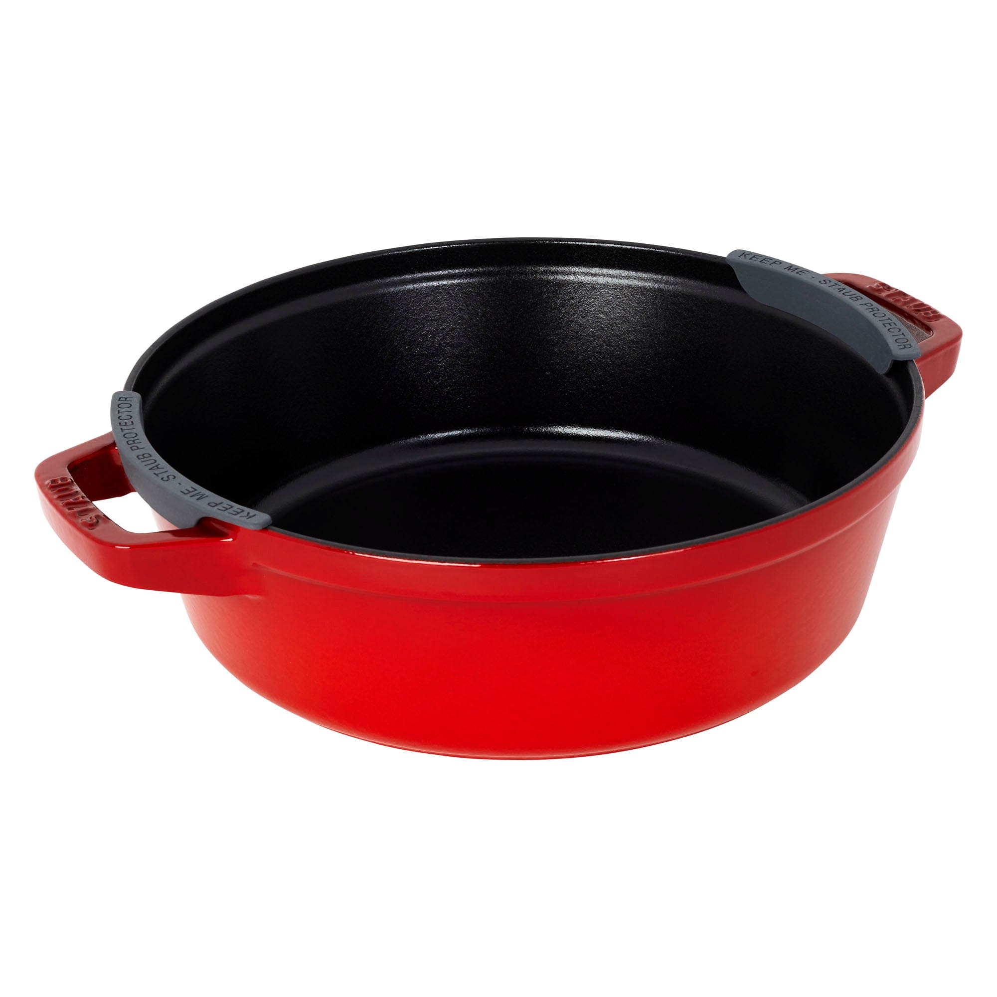 Staub Cast Iron Set 4-pc, Stackable Space-Saving Cookware Set, Dutch Oven with Lid, Cherry