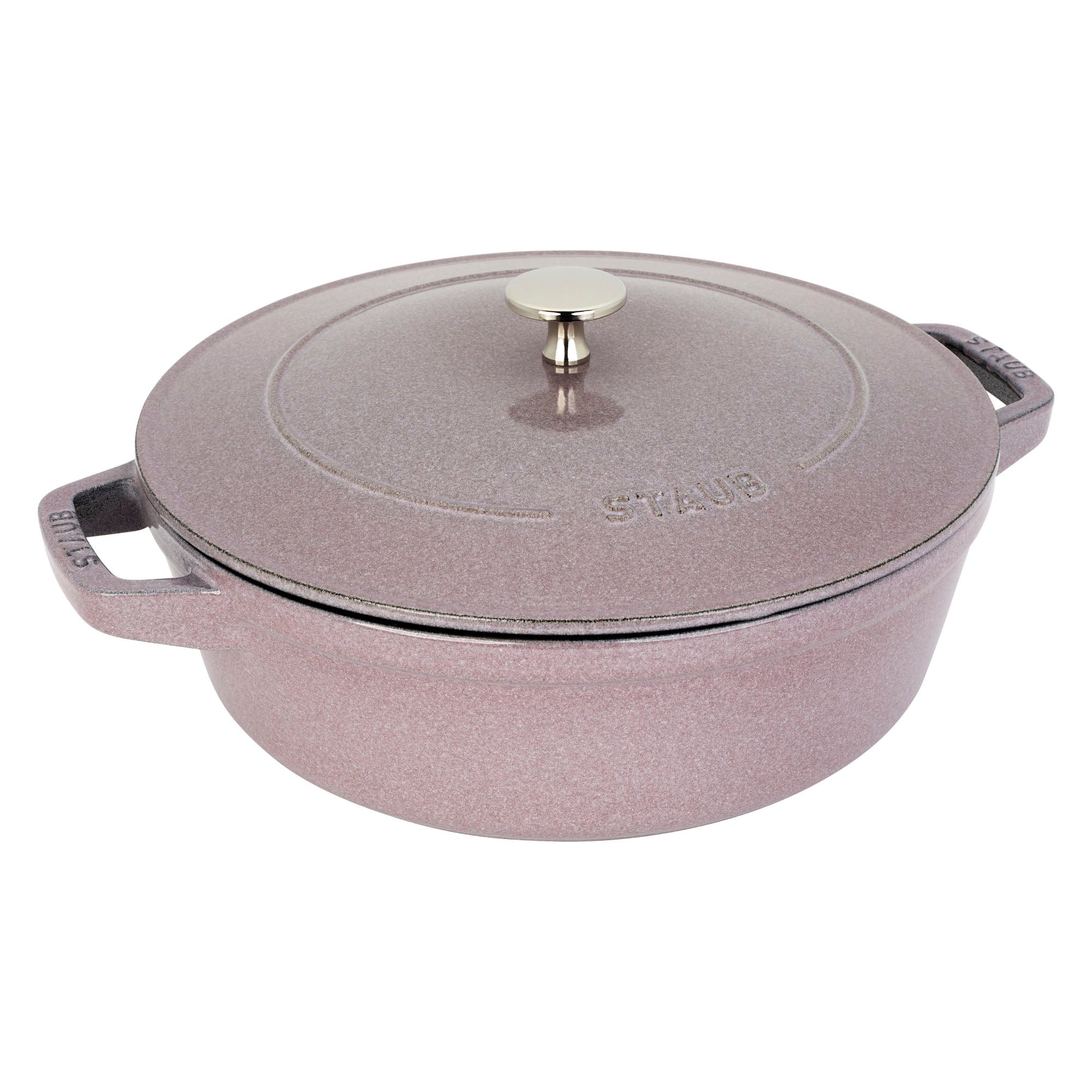 Staub Cast Iron Set 4-pc, Stackable Space-Saving Cookware Set, Dutch Oven with Lid, Lilac