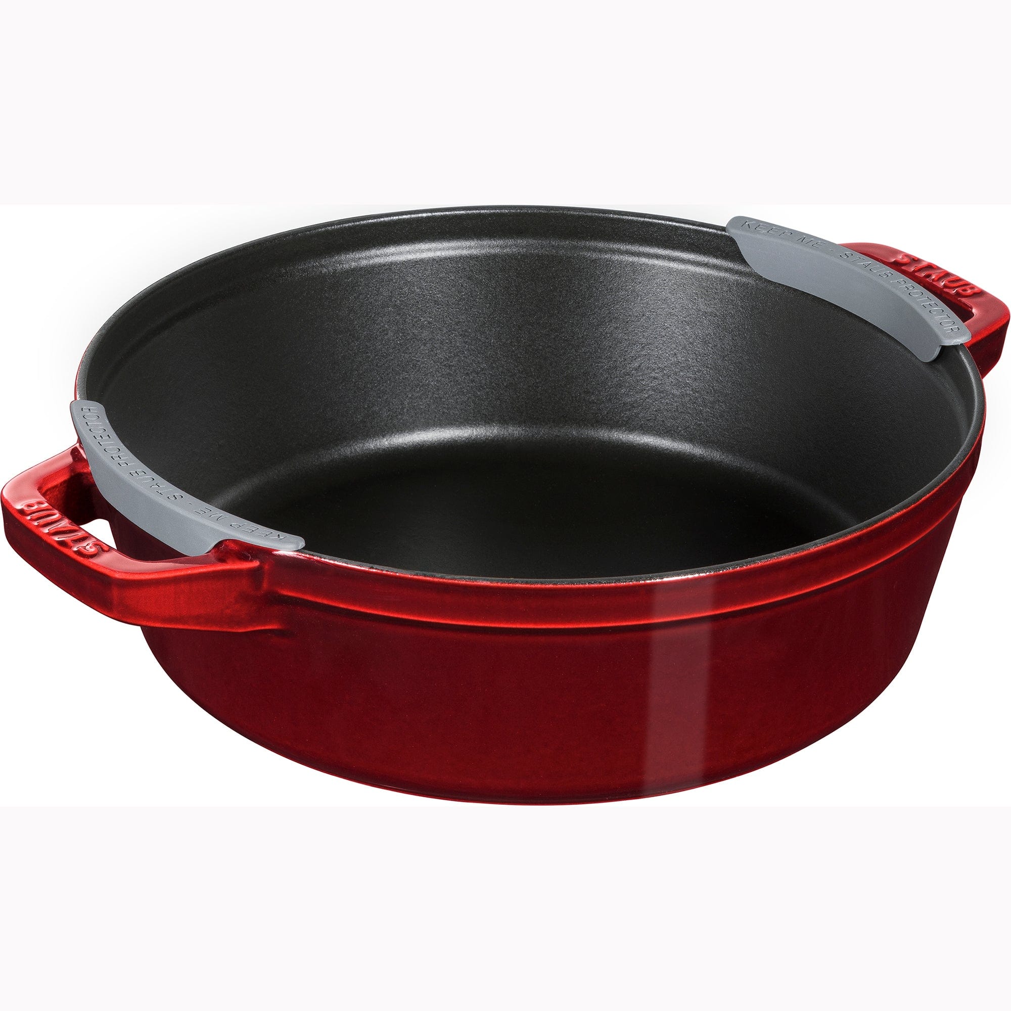 Staub Cast Iron Set 4-pc, Stackable Space-Saving Cookware Set, Dutch Oven with Lid, Grenadine