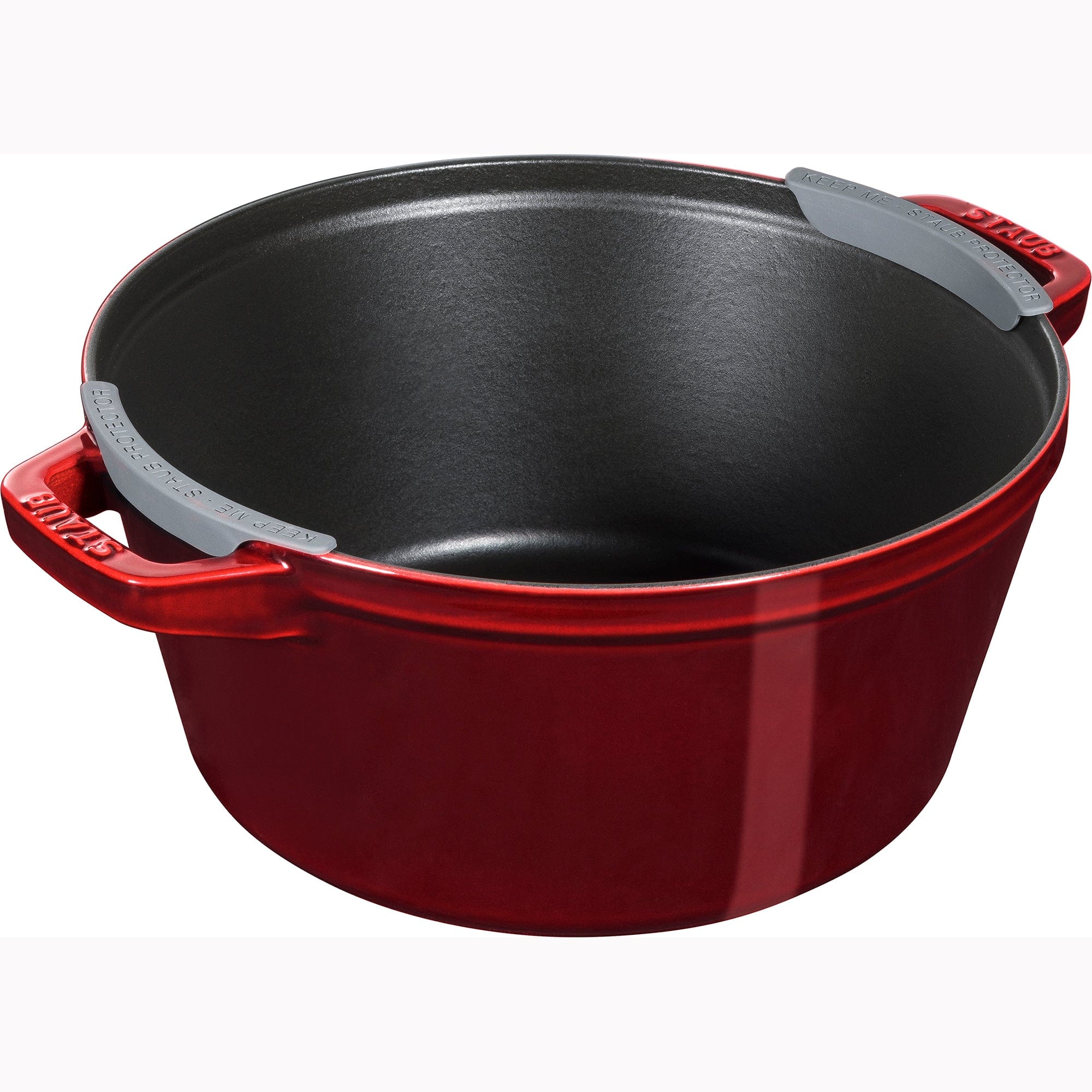 Staub Cast Iron Set 4-pc, Stackable Space-Saving Cookware Set, Dutch Oven with Lid, Grenadine