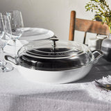 Staub Cast Iron 3.5-qt Braiser with Glass Lid - White