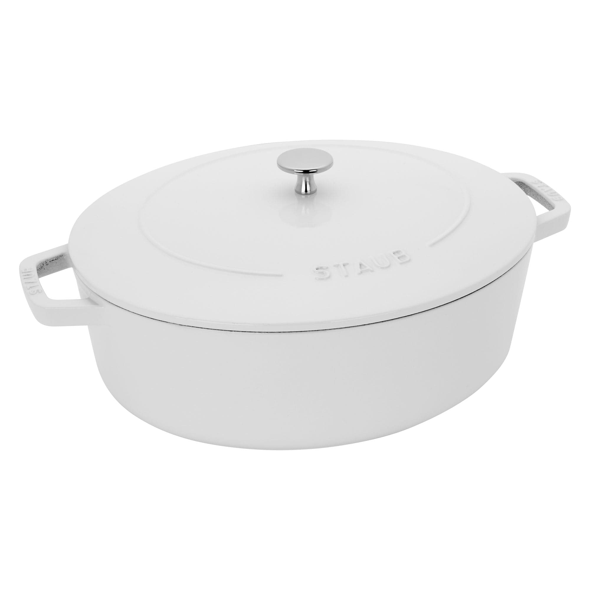 Staub Cast Iron 6.25-qt Shallow Oval Dutch Oven - White