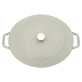 Staub Cast Iron 6.25-qt Shallow Oval Dutch Oven - White Truffle