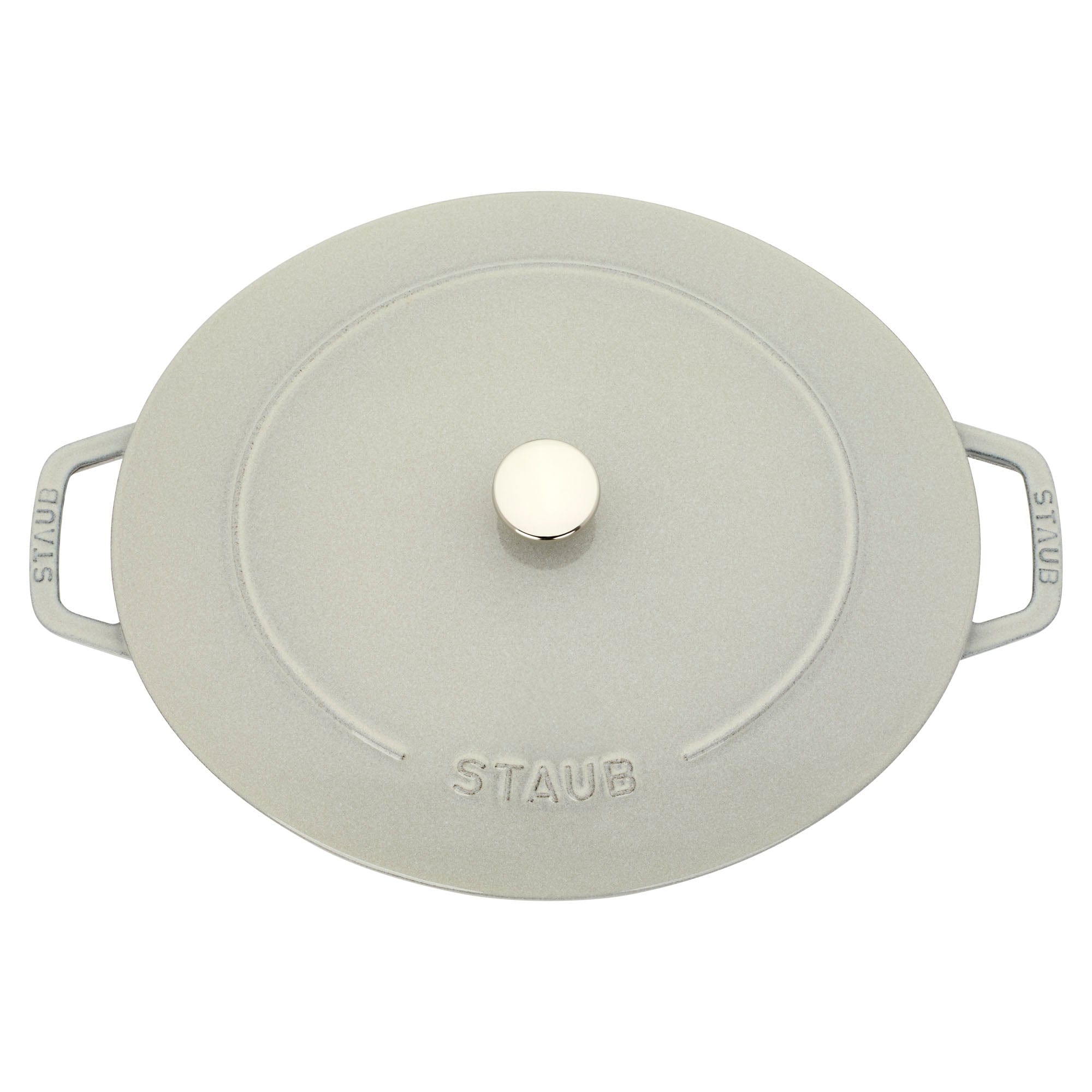 Staub Cast Iron 6.25-qt Shallow Oval Dutch Oven - White Truffle