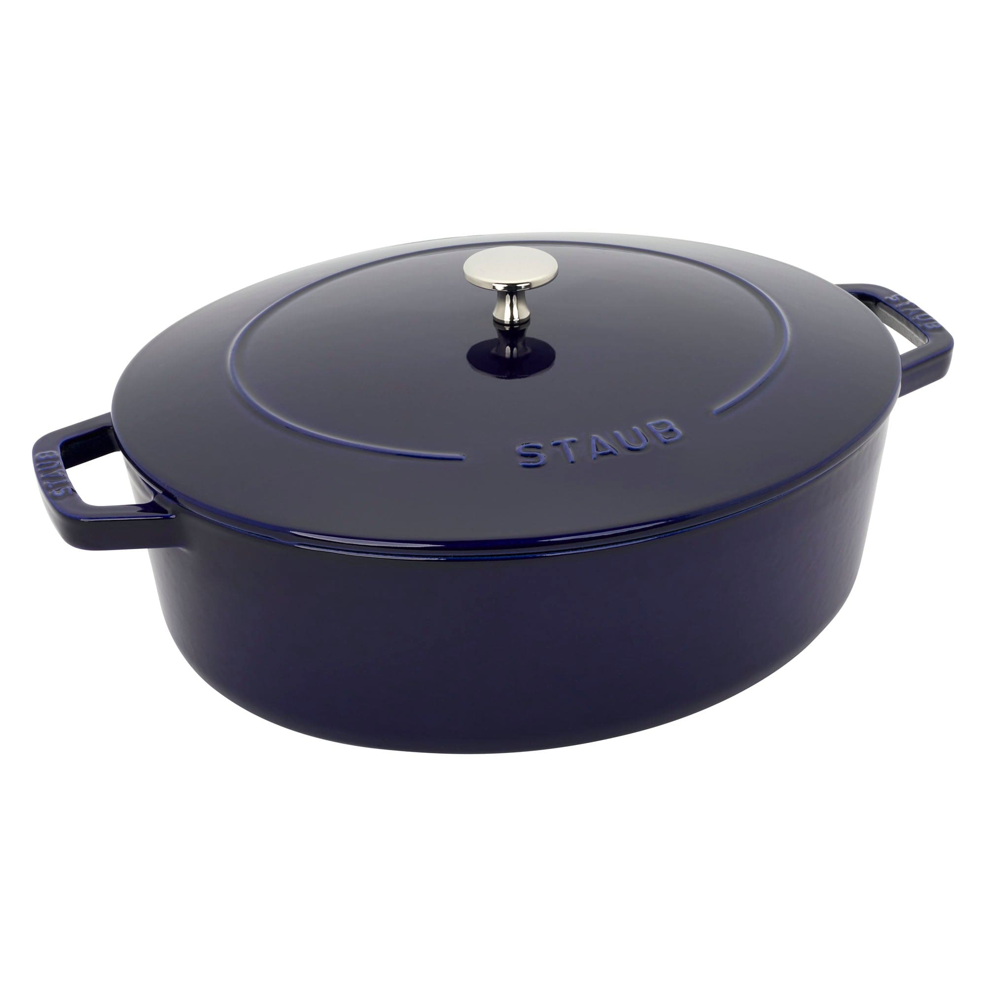 Staub Cast Iron 6.25-qt Shallow Oval Dutch Oven - Dark Blue