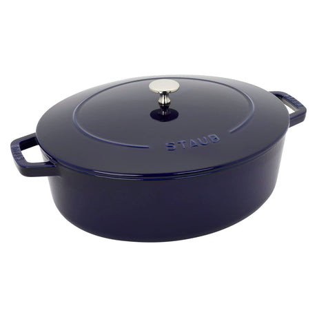 Staub Cast Iron 6.25-qt Shallow Oval Dutch Oven - Dark Blue
