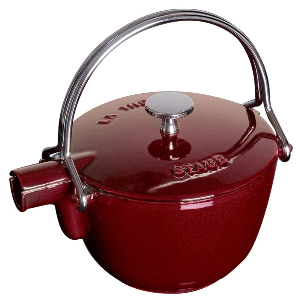 Staub Cast Iron 1-qt Round Tea Kettle - Grenadine