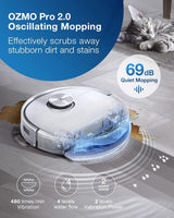 Ecovacs Deebot Teo+ Robot Vacuum & Mop Combo, Auto-Empty, 3000Pa, OZMO Pro 2.0, Built-In Air Freshener, White - Certified Refurbished