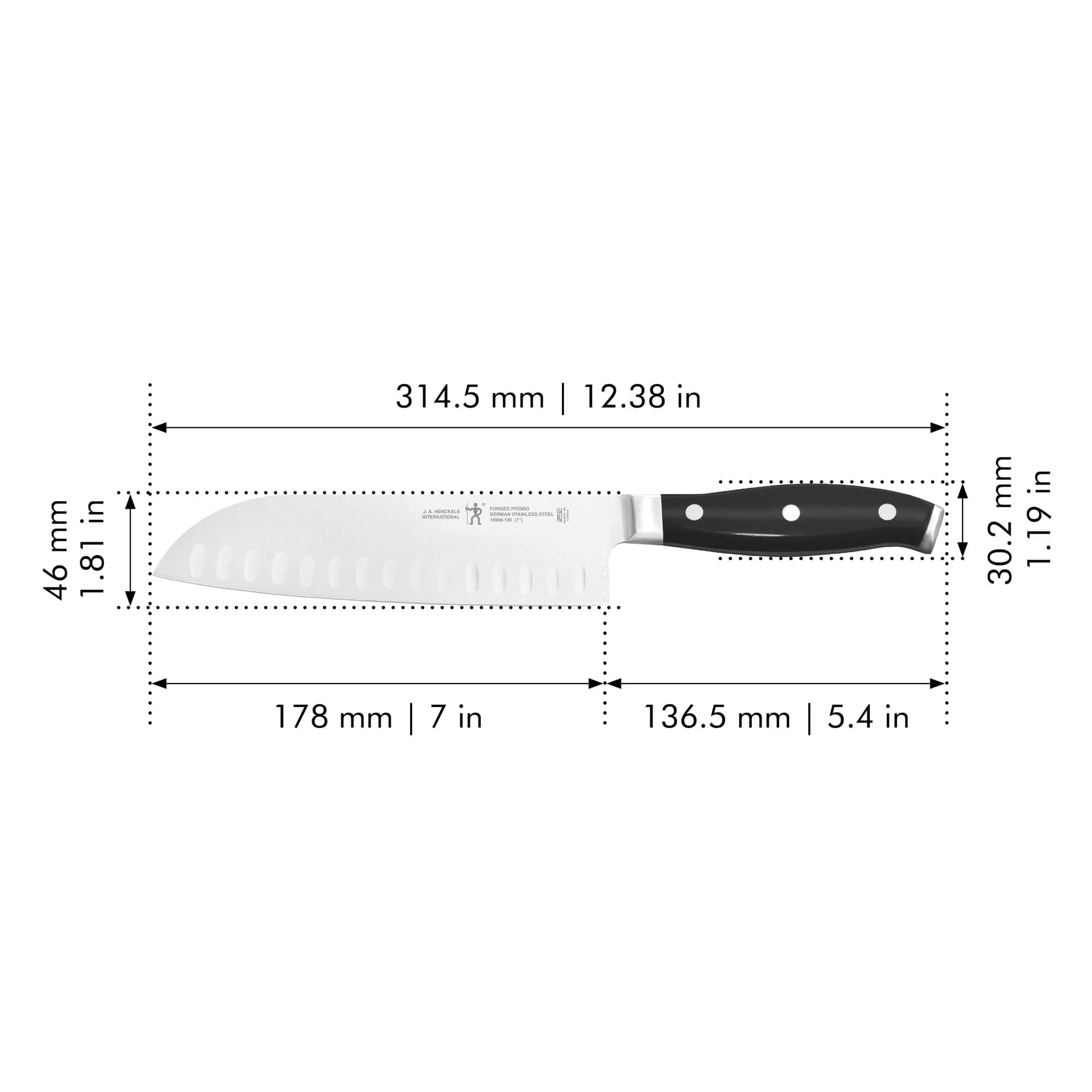 Henckels Forged Premio 7-inch Hollow Edge Santoku Knife