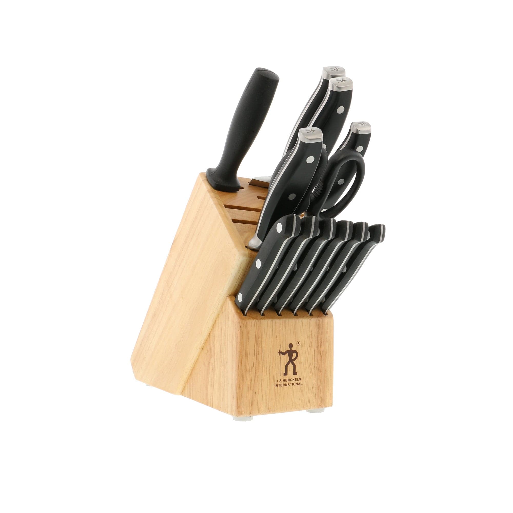 Henckels Forged Premio 13-Pc Knife Set with Block, Chef, Paring, Utility, Steak, Light Brown, Stainless Steel