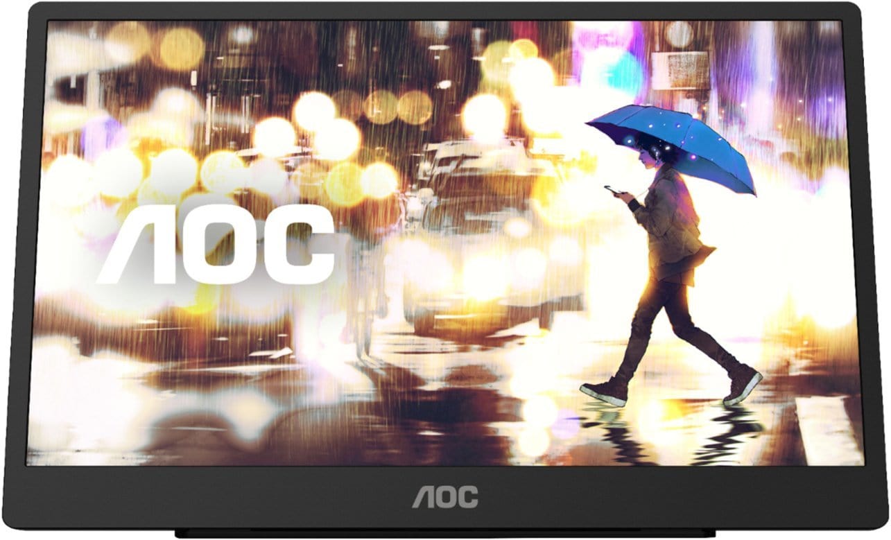 AOC 16T2-B 16" Touch-Enabled 1920 x 1080 60Hz Portable Monitor - Certified Refurbished