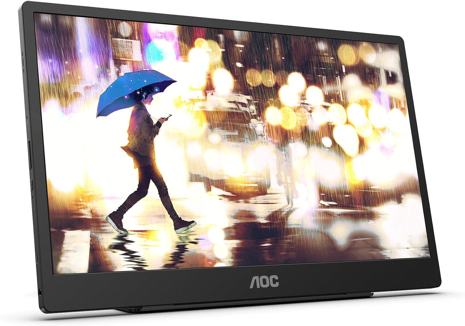 AOC 16T2-B 16" Touch-Enabled 1920 x 1080 60Hz Portable Monitor - Certified Refurbished