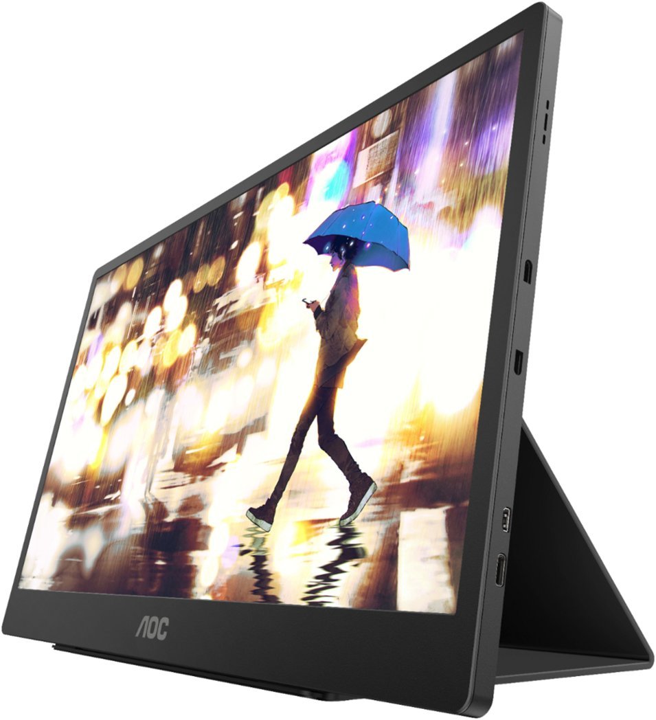 AOC 16T2-B 16" Touch-Enabled 1920 x 1080 60Hz Portable Monitor - Certified Refurbished