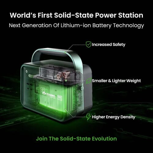 Yoshino Technology B330 SST Solid State Portable Power Station with 100W Solar Panel