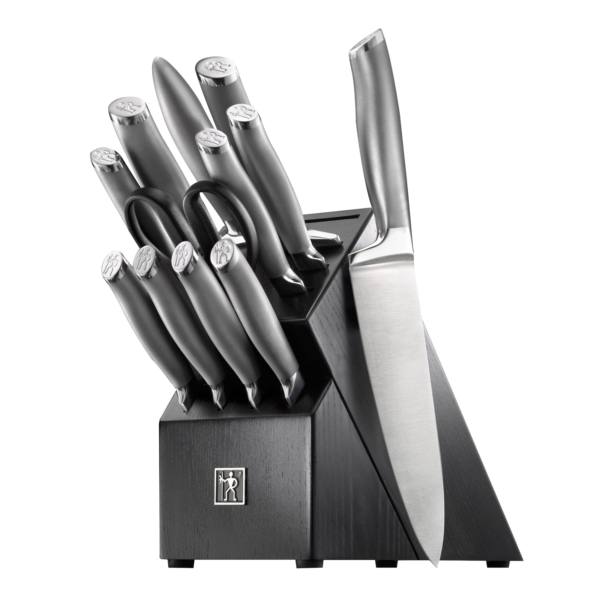 Henckels Modernist 13-pc Knife Set with Block, Chef, Paring, Steak, Black, Stainless Steel