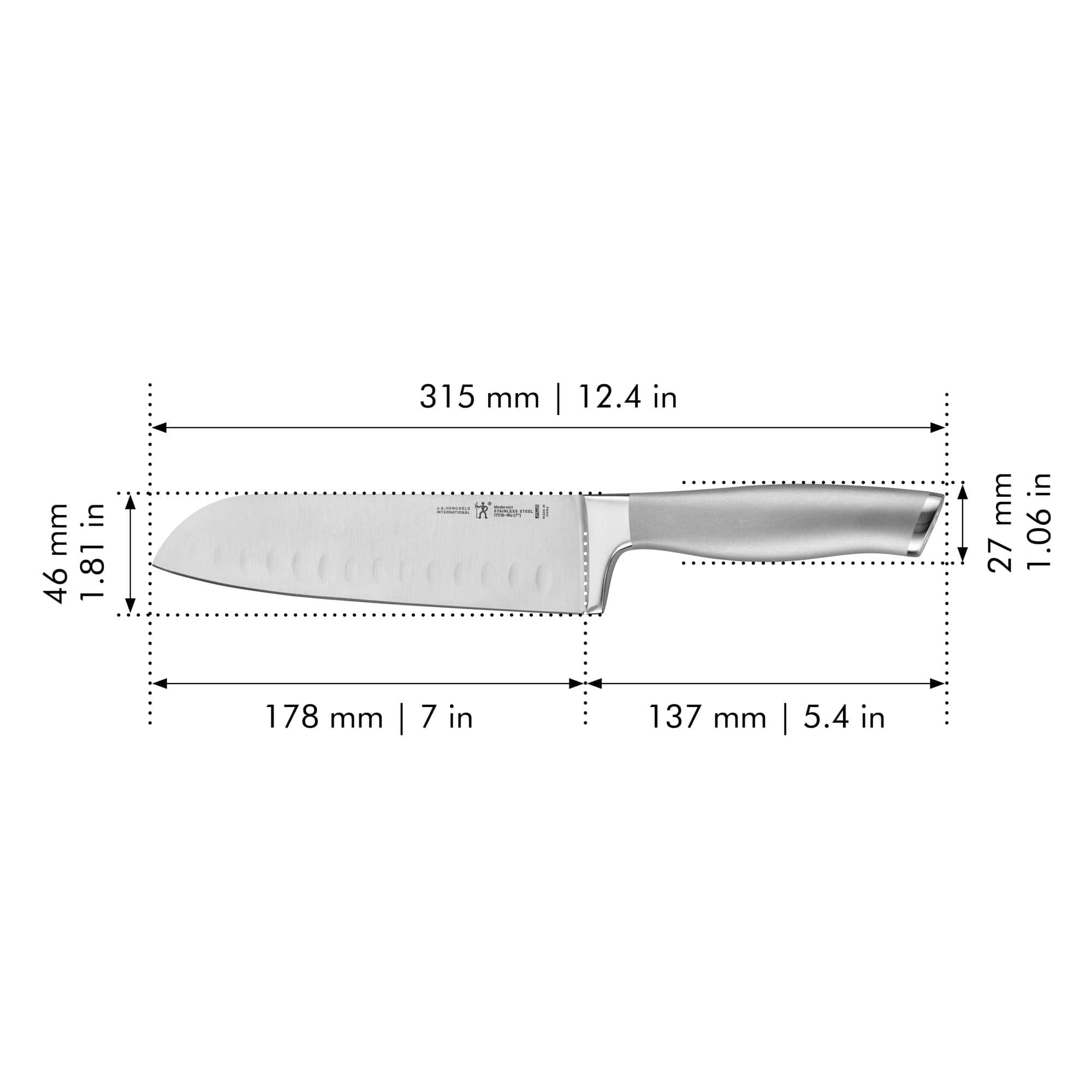 Henckels Modernist 7-inch Hollow Edge Santoku Knife