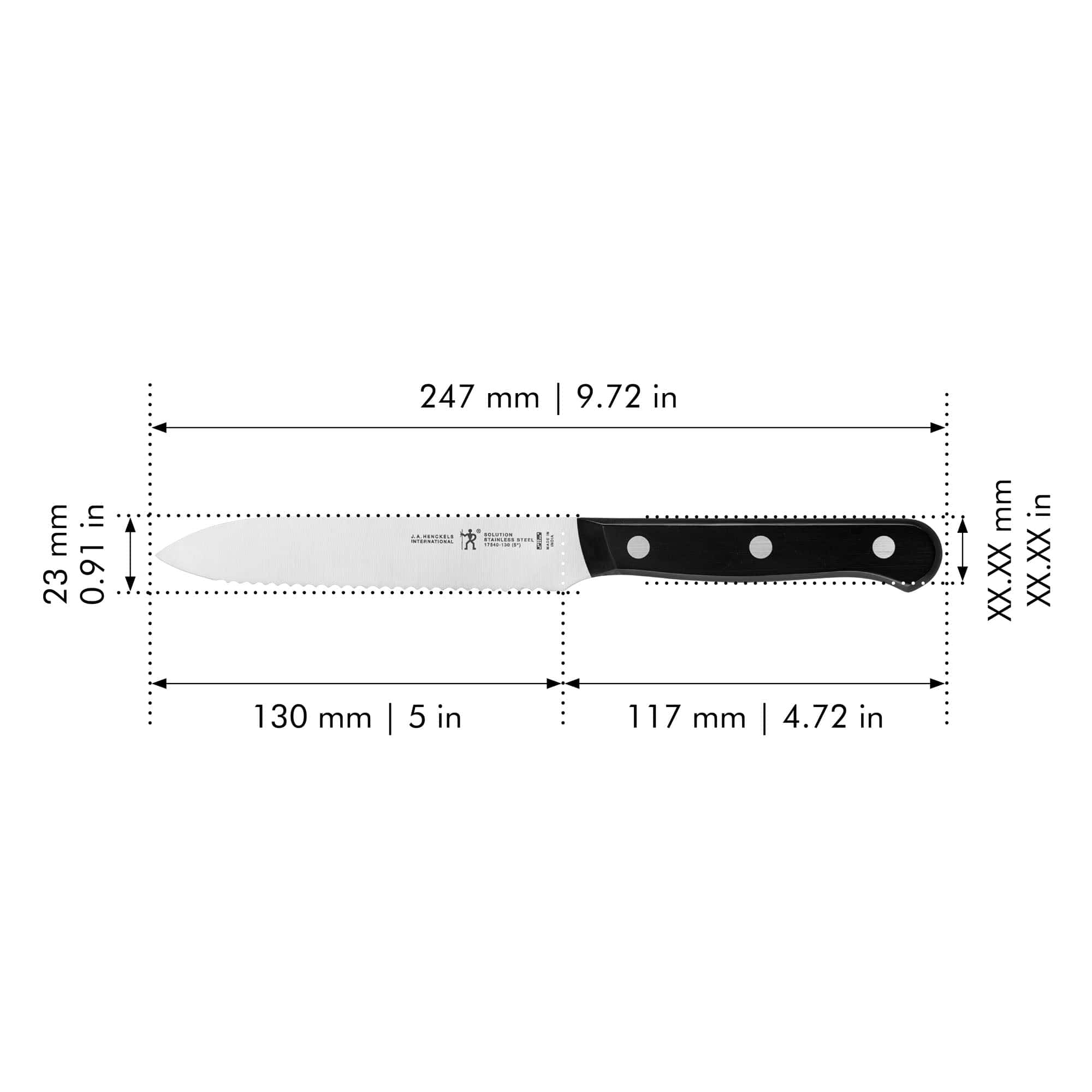 Henckels Solution 5-inch Serrated Utility Knife