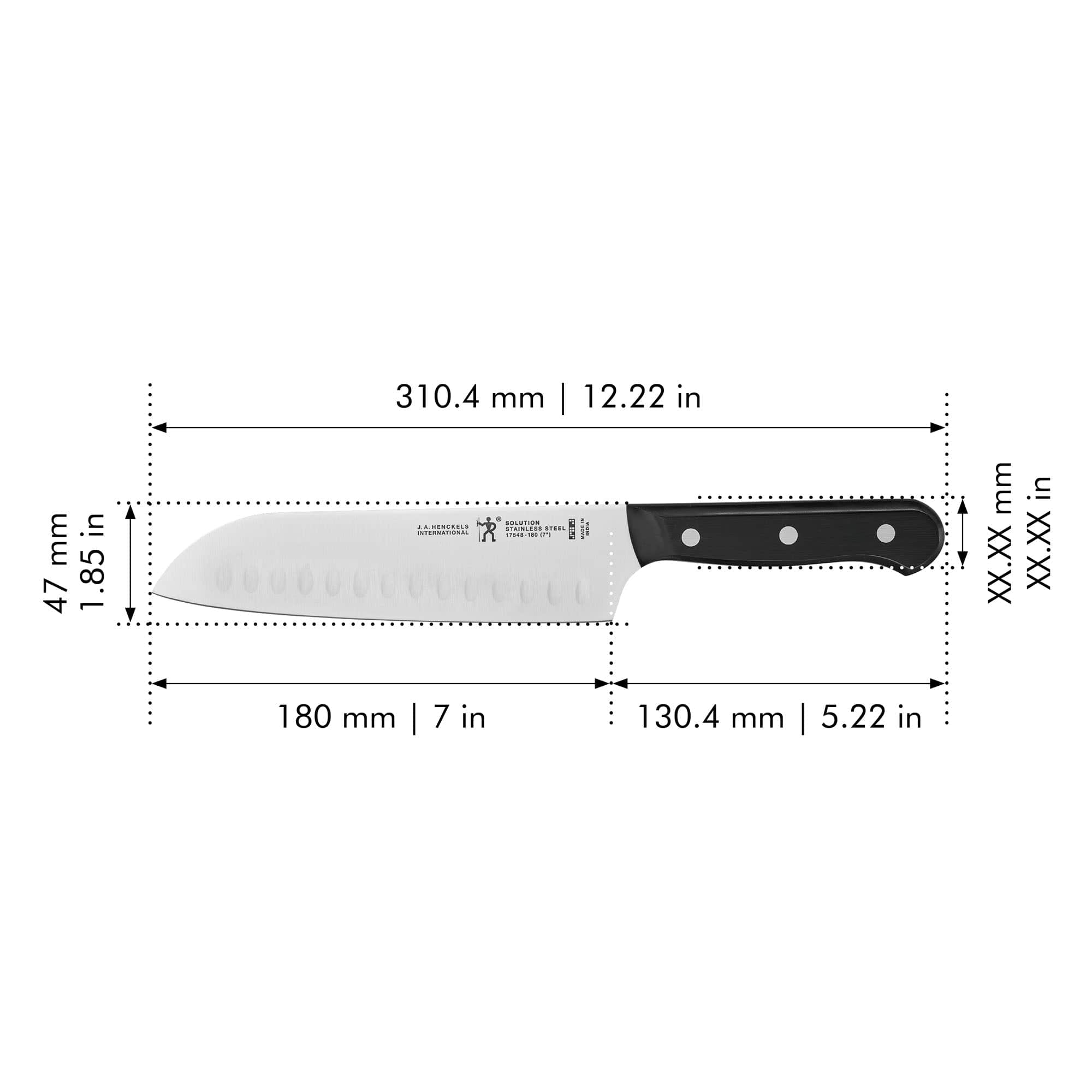 Henckels Solution 7-inch Hollow Edge Santoku Knife