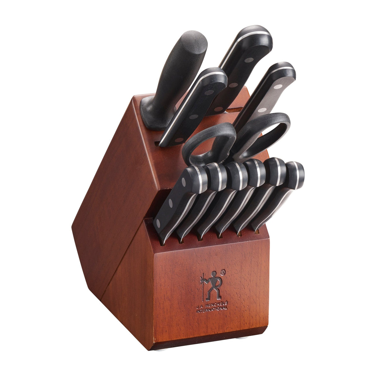 Henckels Solution 12-pc Knife Set with Block, Chef Knife, Paring Knife, Steak Knife, Grey, Stainless Steel