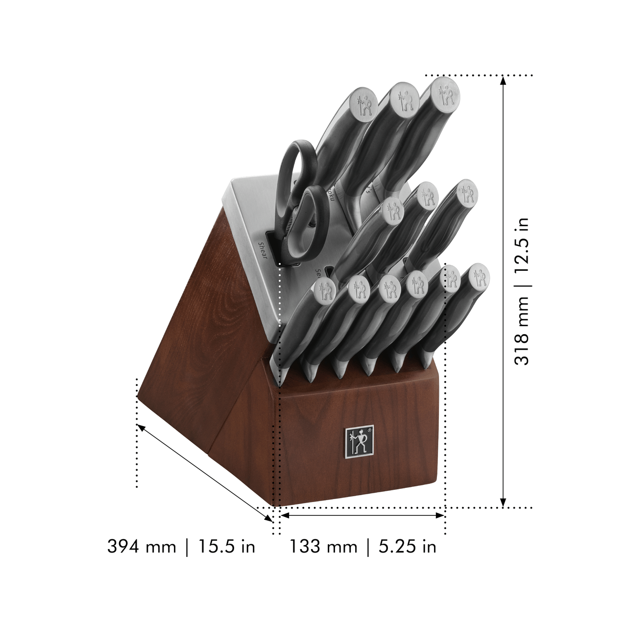 Henckels Graphite 14-pc Self-Sharpening Block Set - Brown