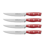Henckels Forged Accent Set of 4 Steak Knife Set, Red, German Engineered