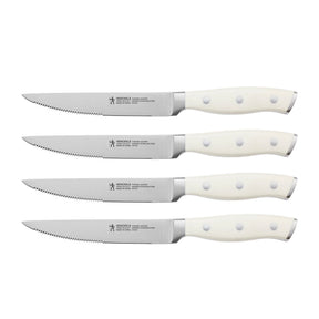 Henckels Forged Accent Set of 4 Steak Knife Set, White, German Engineered
